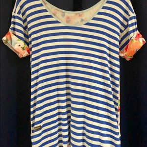 Matilda Jane Floral Striped Short Sleeve Top